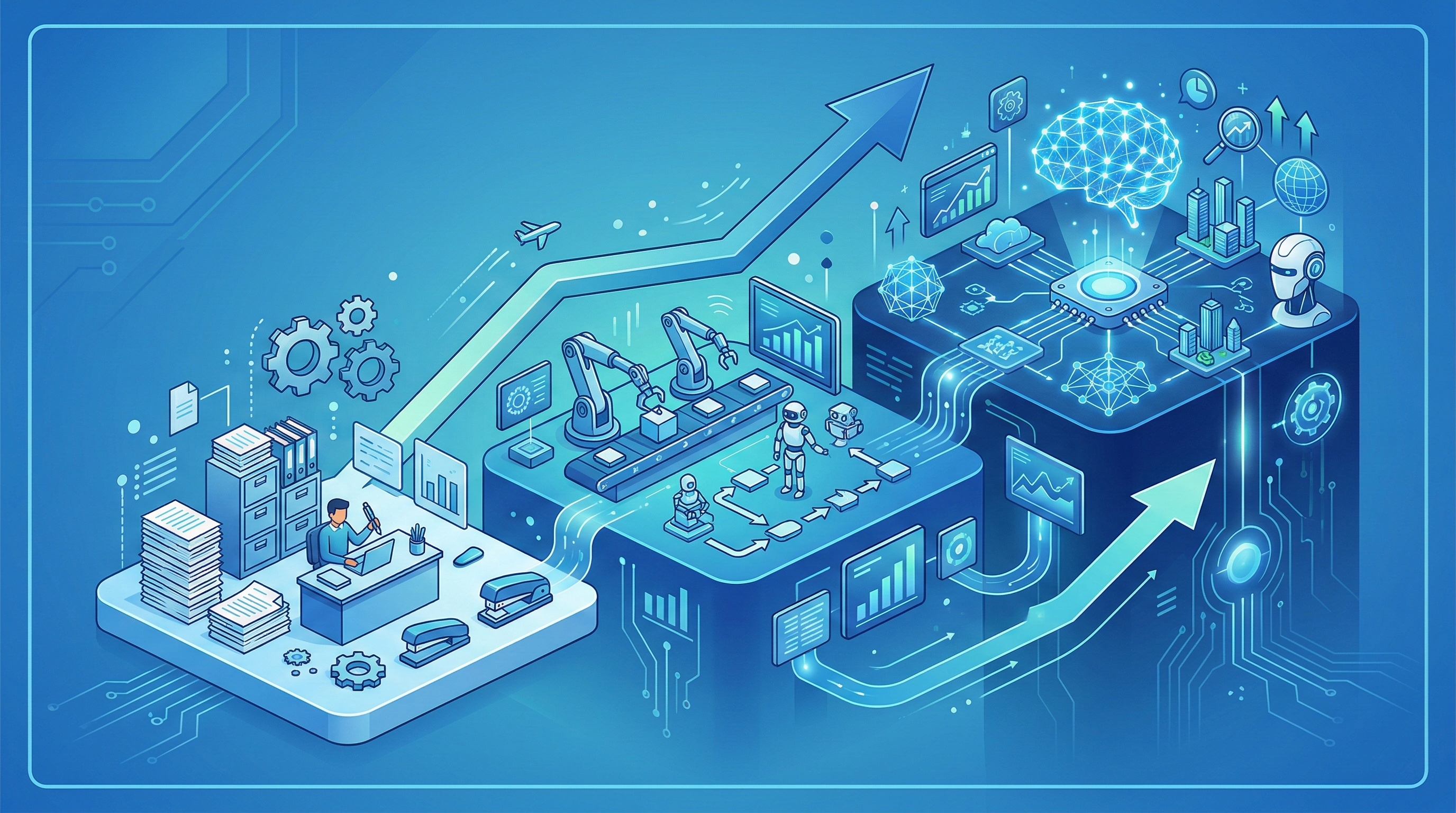 Automation roadmap progressing through three horizons